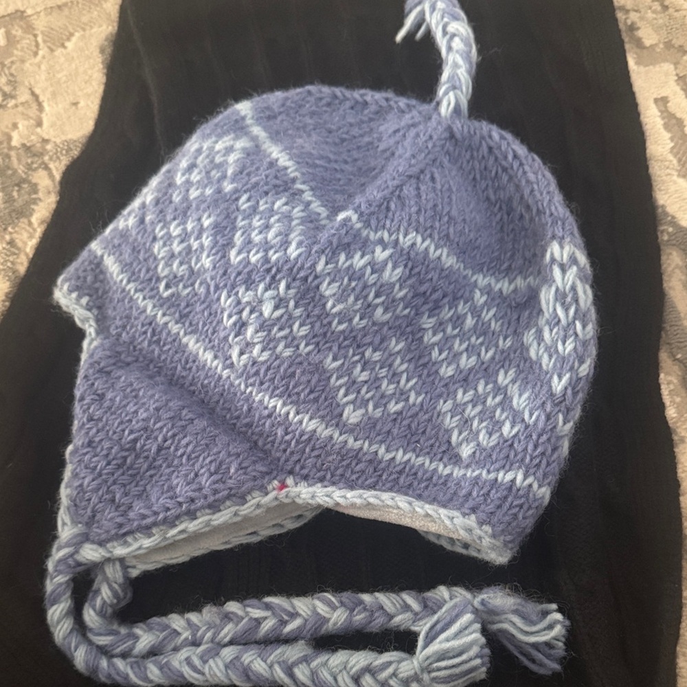Cozy Blue Knit Kids Hat